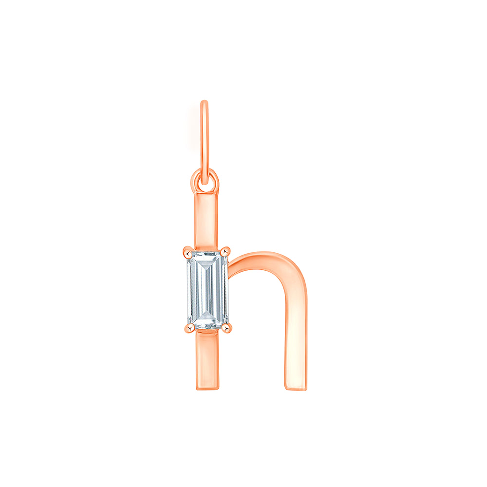 Baguette Cut Initial H Pendant