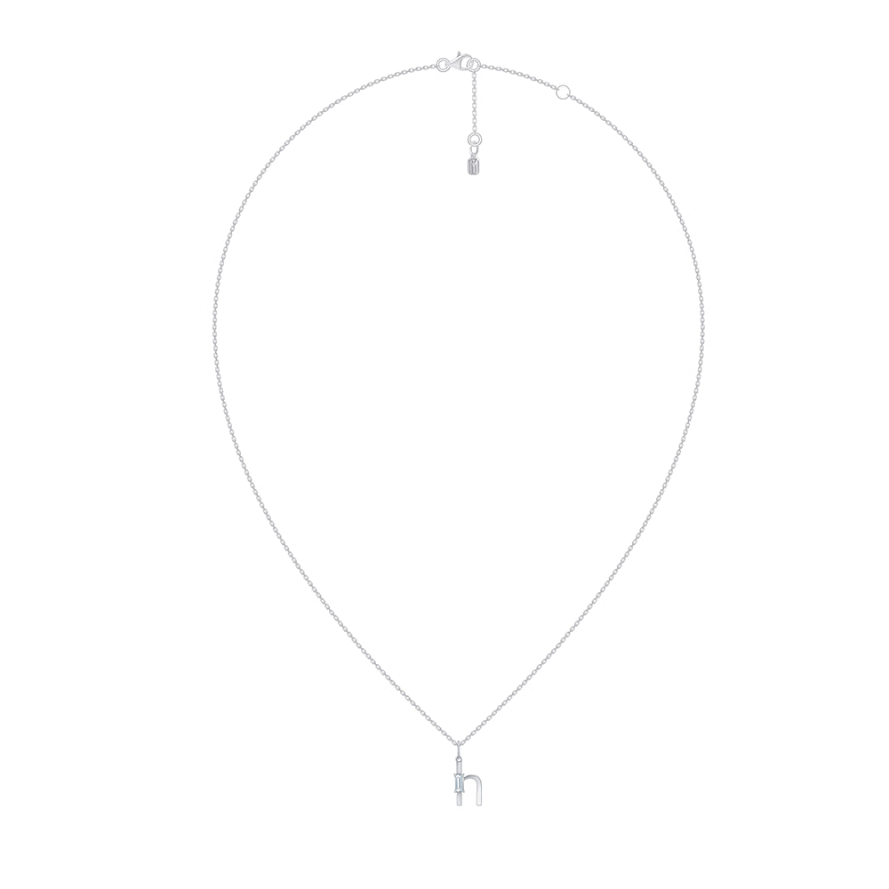 Baguette Cut Initial H Pendant