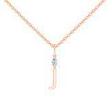 Marquise Cut Initial J Pendant