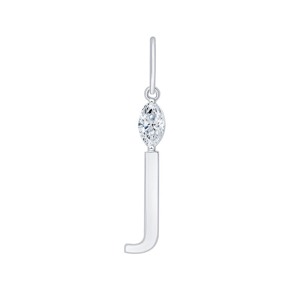 Marquise Cut Initial J Pendant
