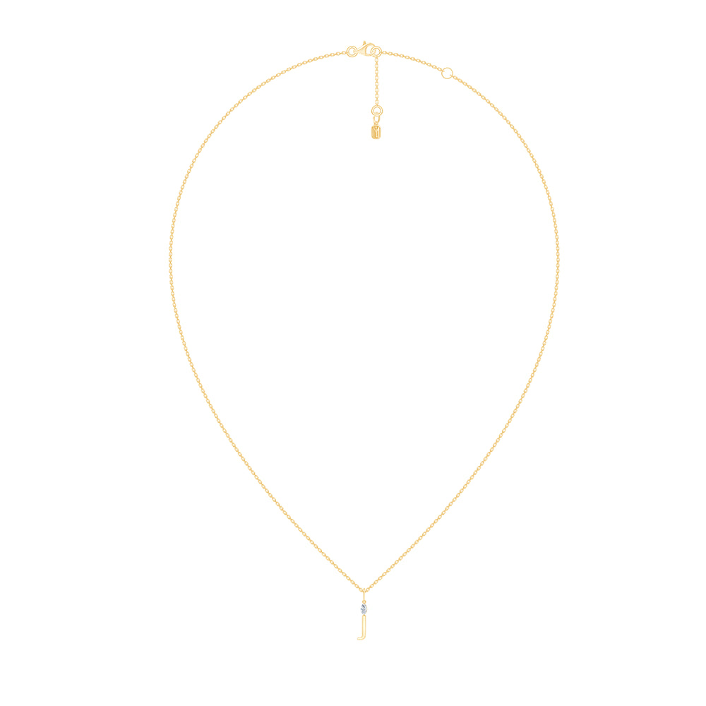 Marquise Cut Initial J Pendant