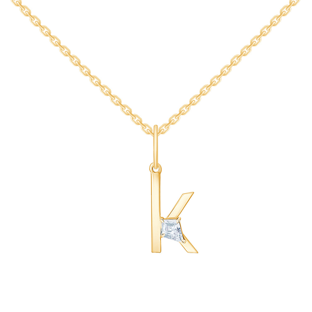 Kite Cut Initial K Pendant