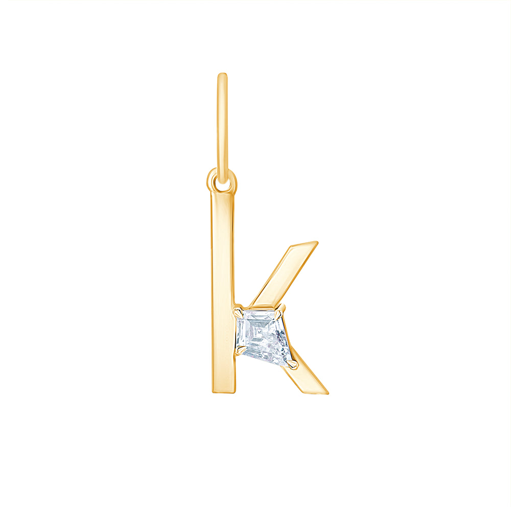 Kite Cut Initial K Pendant