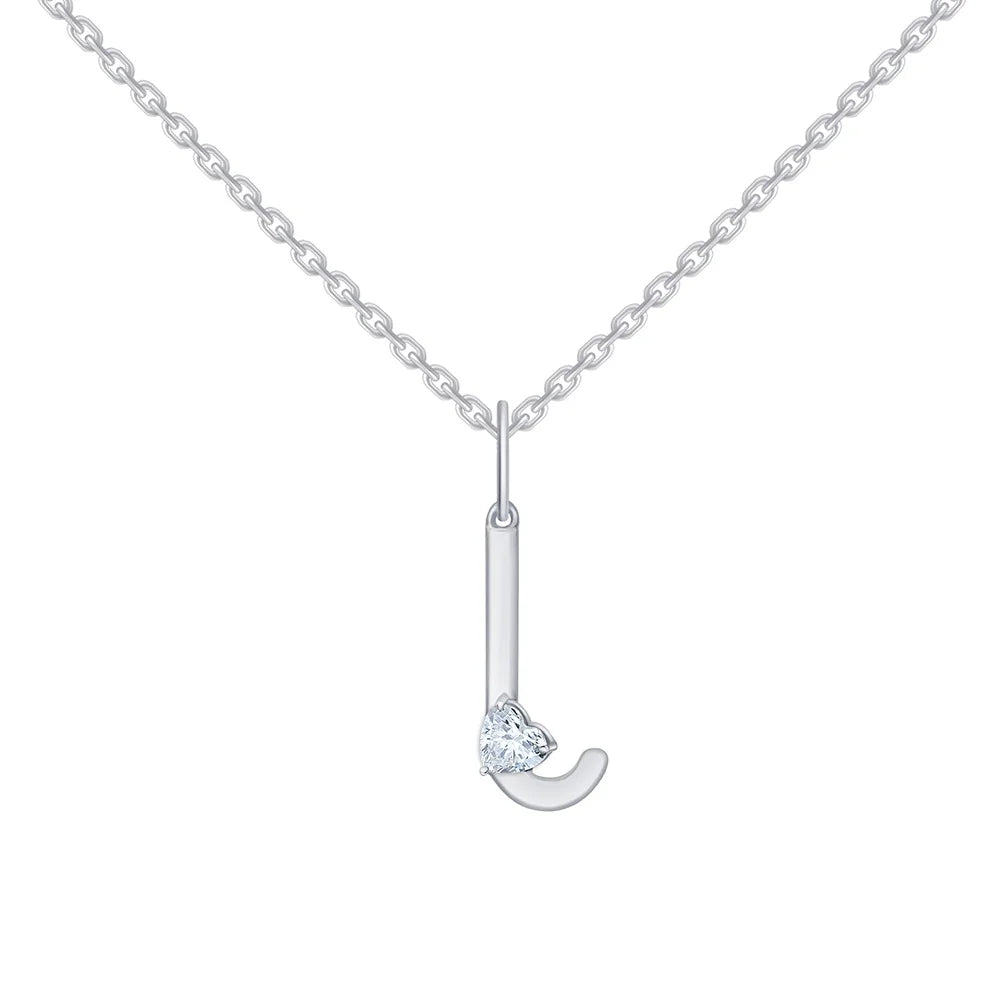 Heart Cut Initial L Pendant