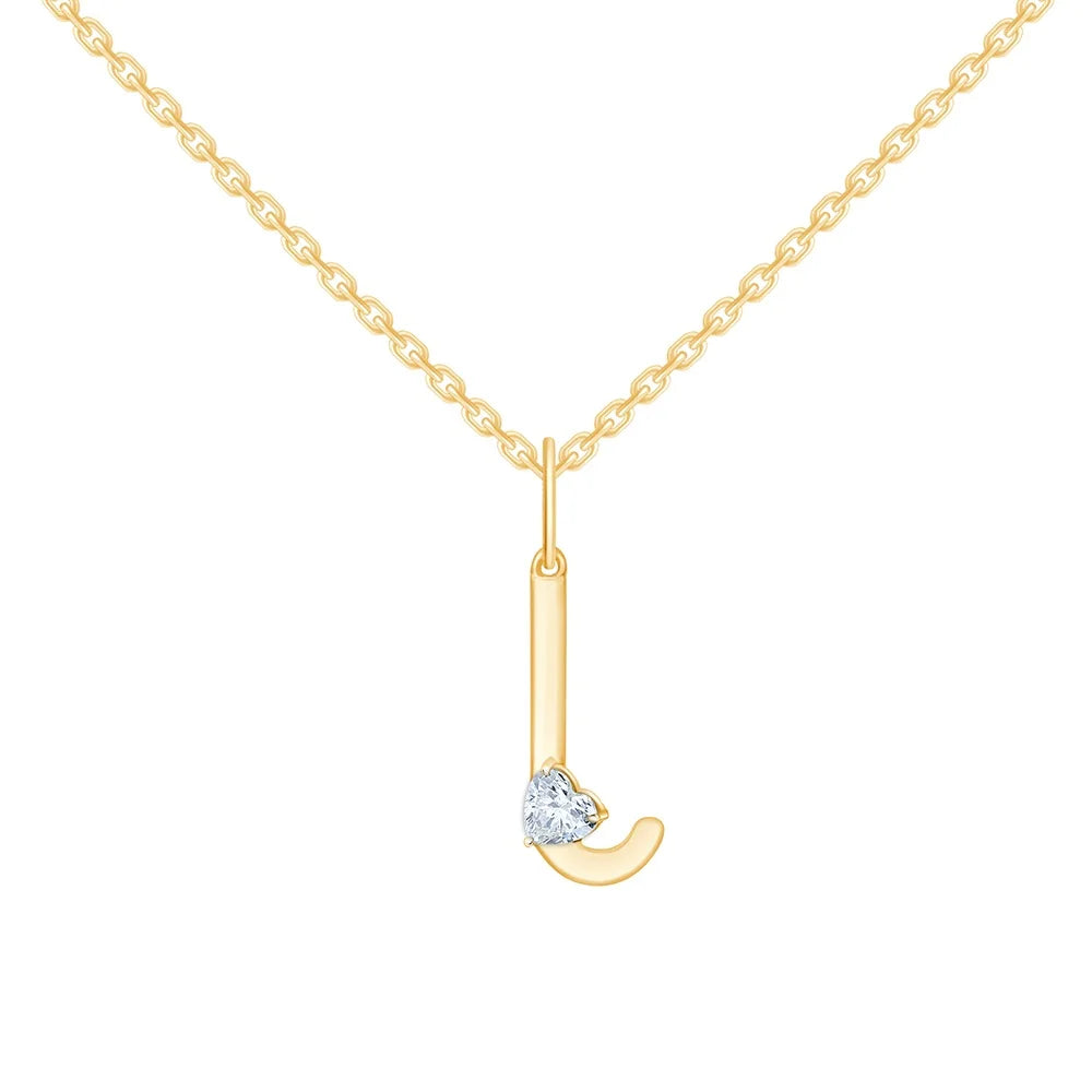 Heart Cut Initial L Pendant