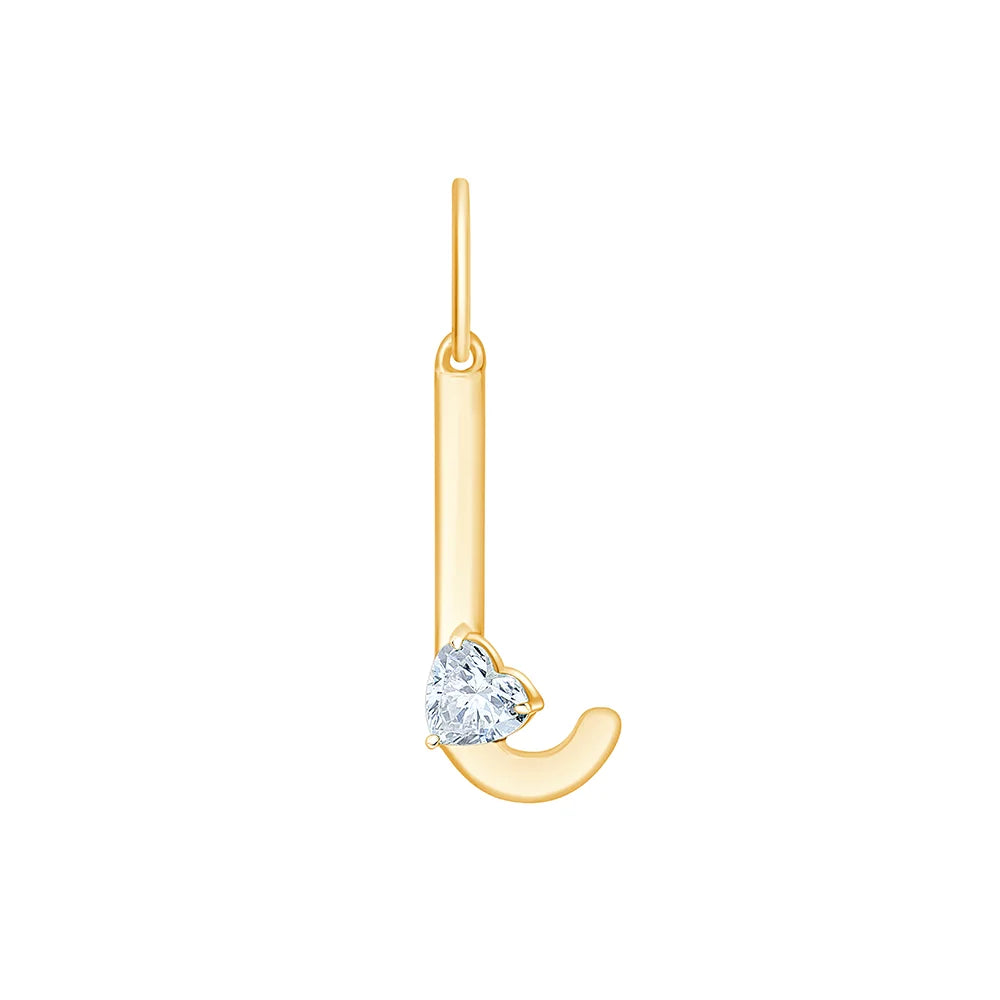 Heart Cut Initial L Pendant