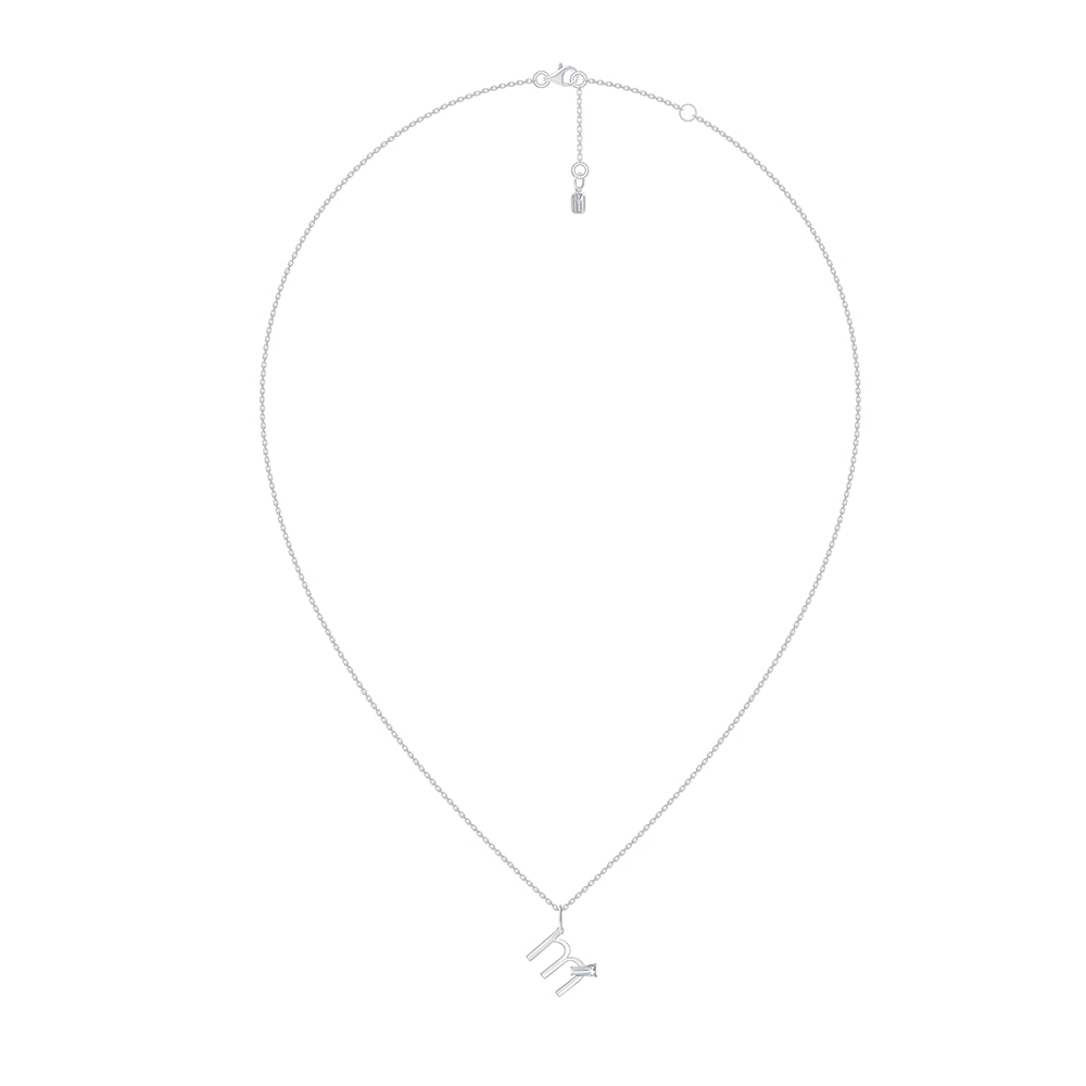 Baguette Cut Initial M Pendant