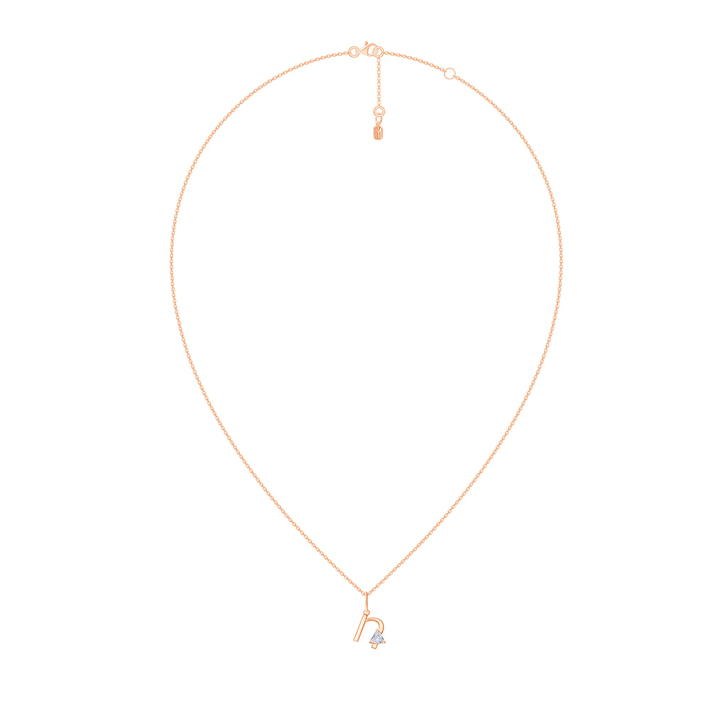 Trillion Cut Initial N Pendant