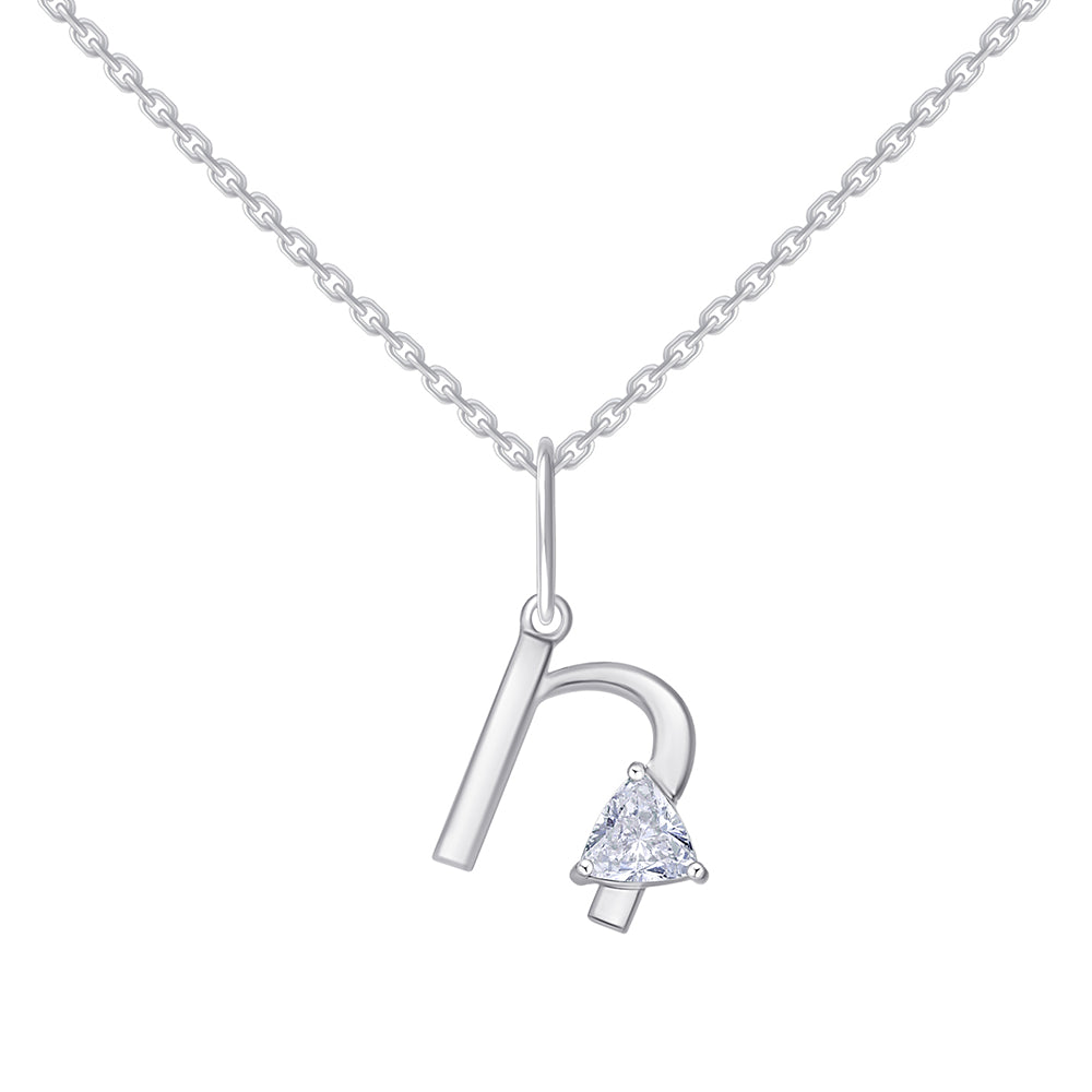 Trillion Cut Initial N Pendant