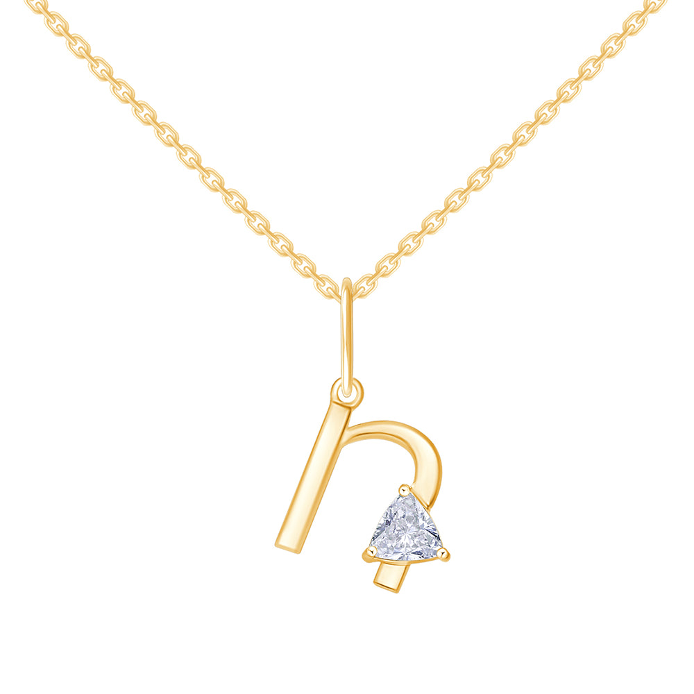 Trillion Cut Initial N Pendant