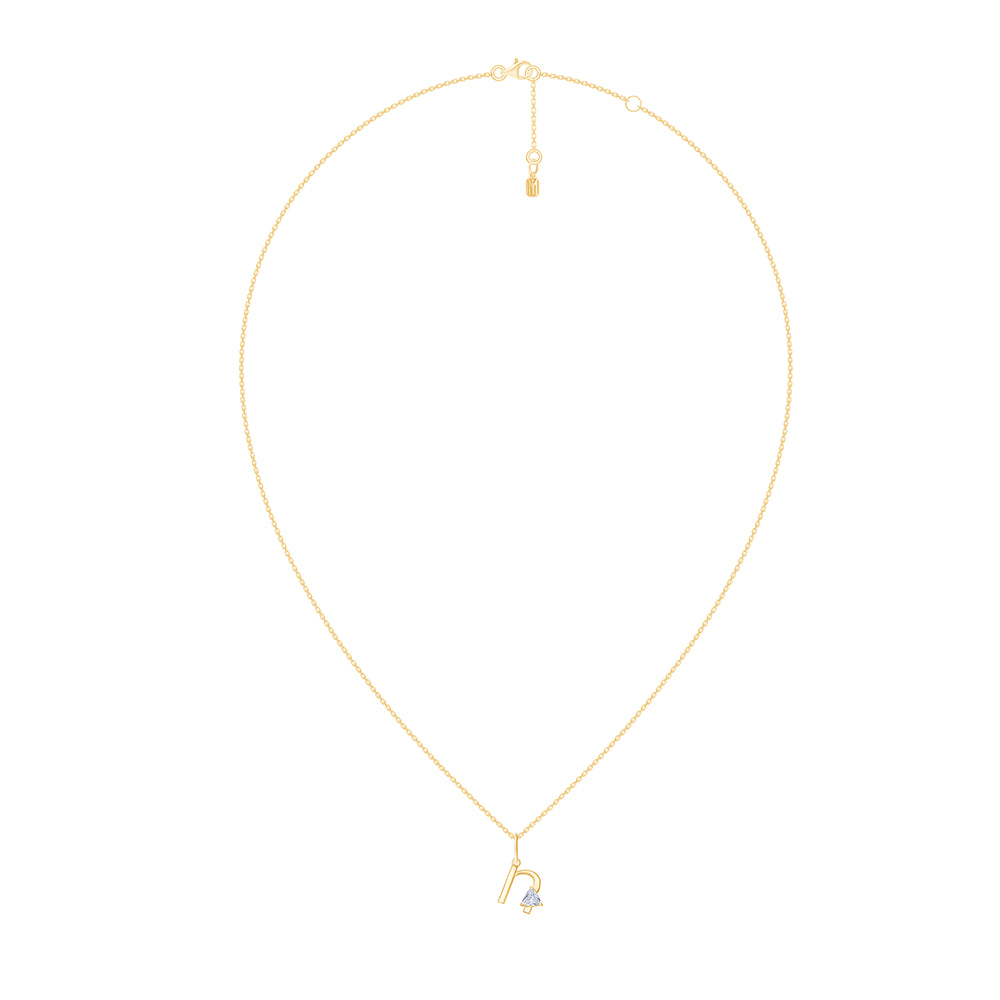 Trillion Cut Initial N Pendant