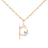 Heart Cut Initial P Pendant