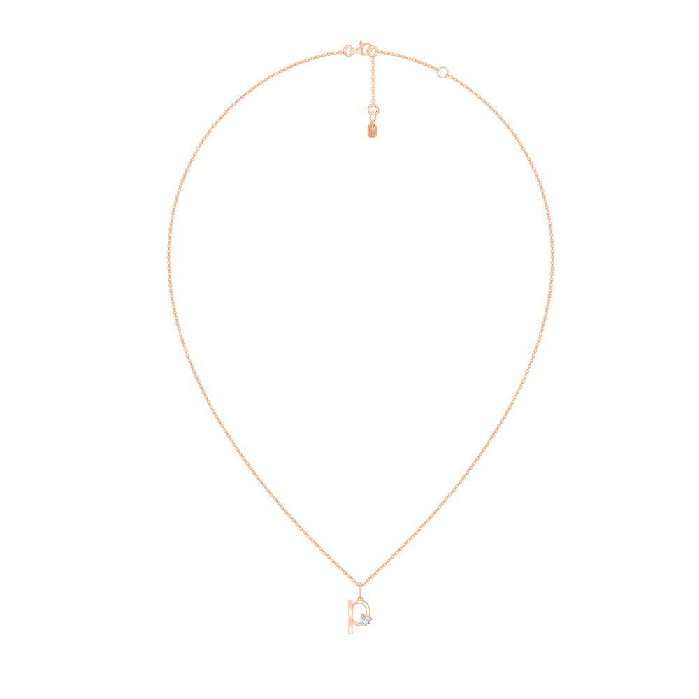 Heart Cut Initial P Pendant