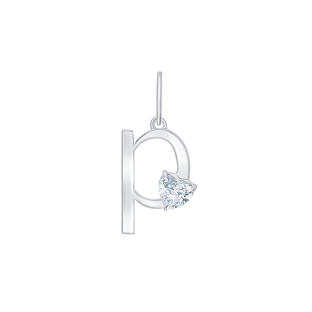 Heart Cut Initial P Pendant