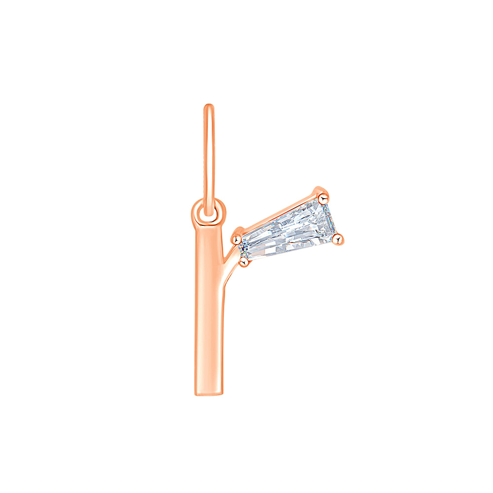 Baguette Cut Initial R Pendant
