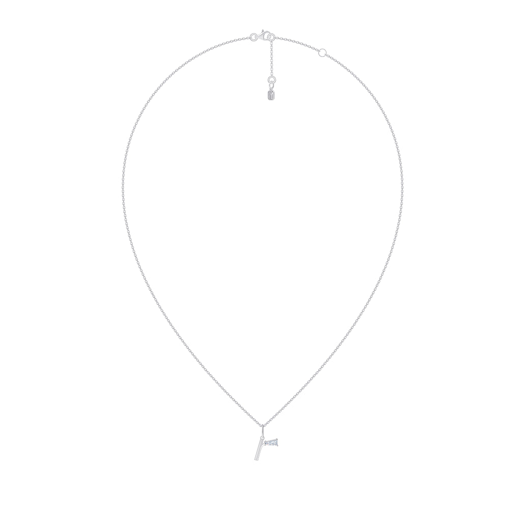 Baguette Cut Initial R Pendant