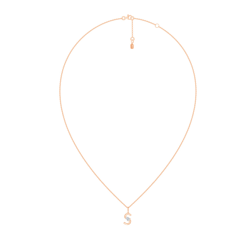 Pear Cut Initial S Pendant