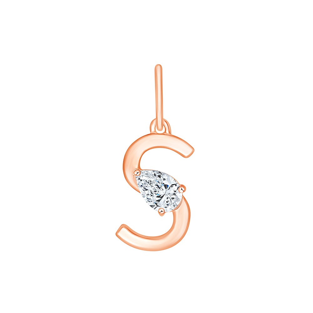 Pear Cut Initial S Pendant