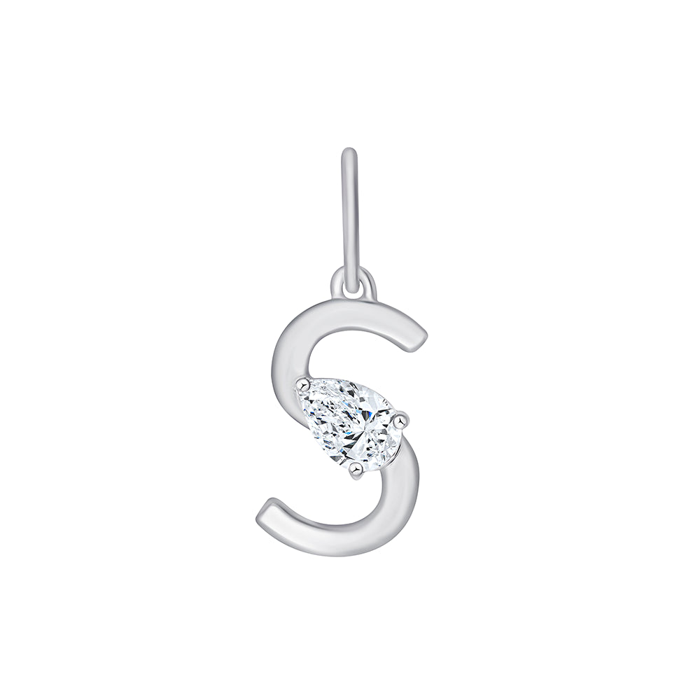 Pear Cut Initial S Pendant