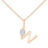 Oval Cut Initial W Pendant