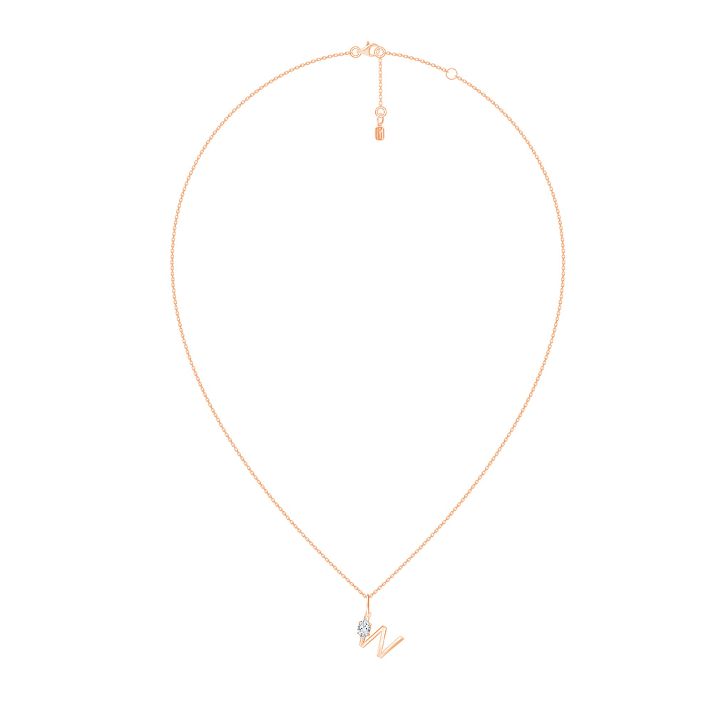 Oval Cut Initial W Pendant