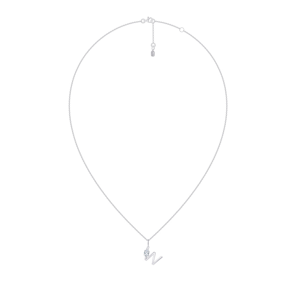 Oval Cut Initial W Pendant