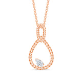 Pear Cut Rope Twist Diamond Pendant