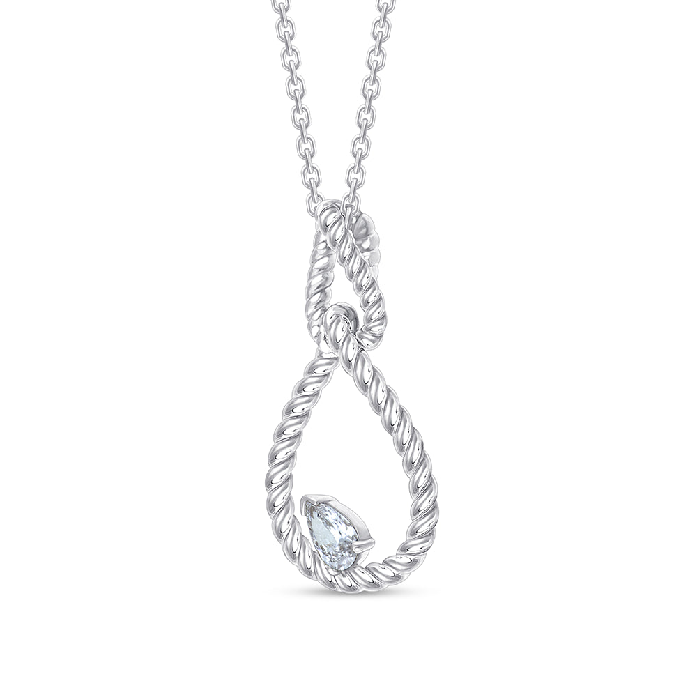 Pear Cut Rope Twist Diamond Pendant