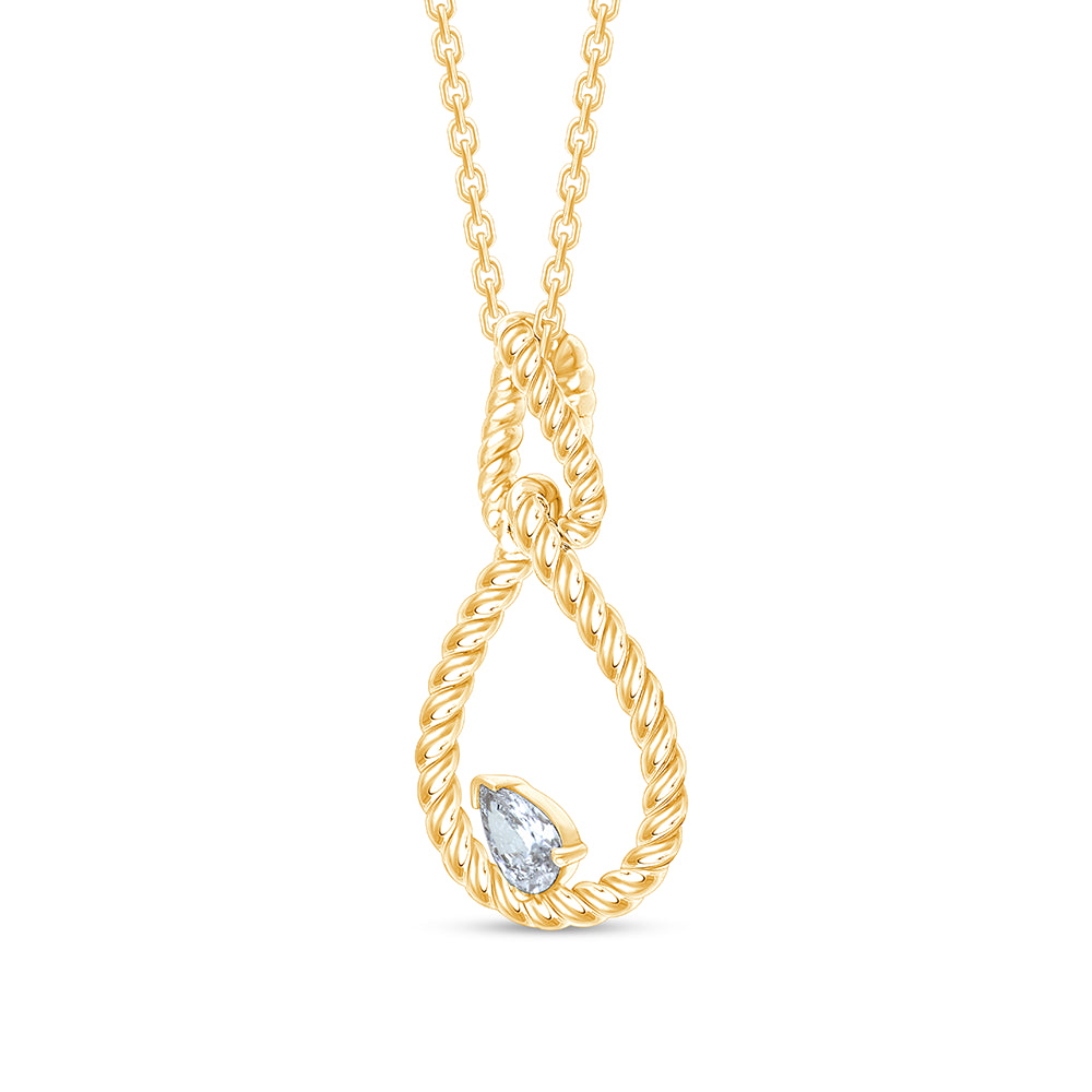 Pear Cut Rope Twist Diamond Pendant