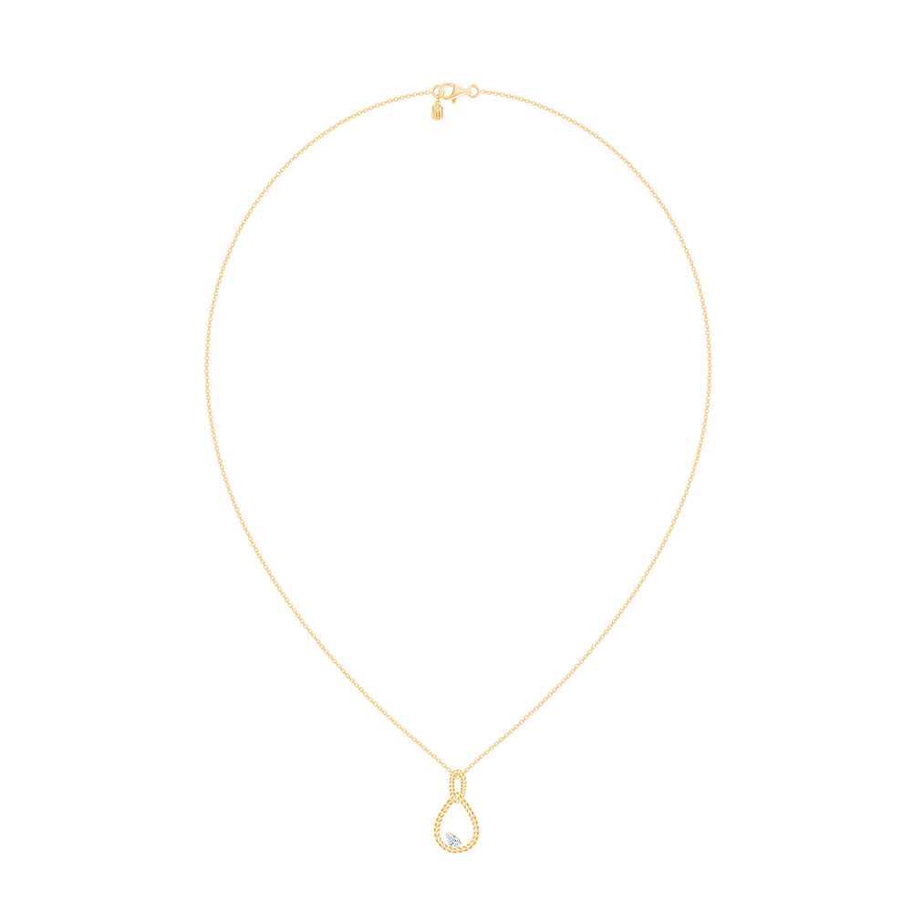 Pear Cut Rope Twist Diamond Pendant