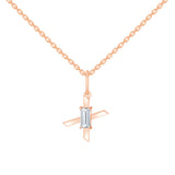 Baguette Cut Initial X Pendant