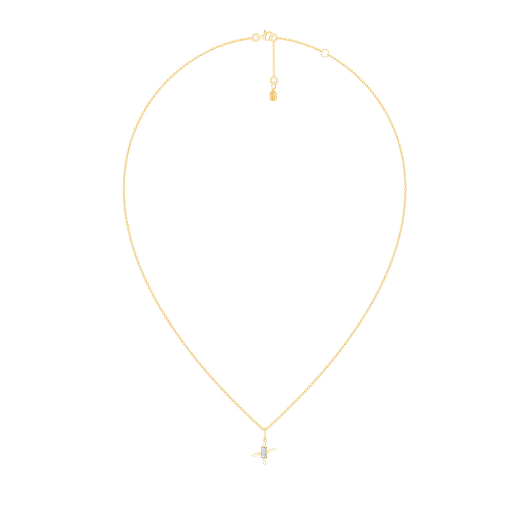 Baguette Cut Initial X Pendant