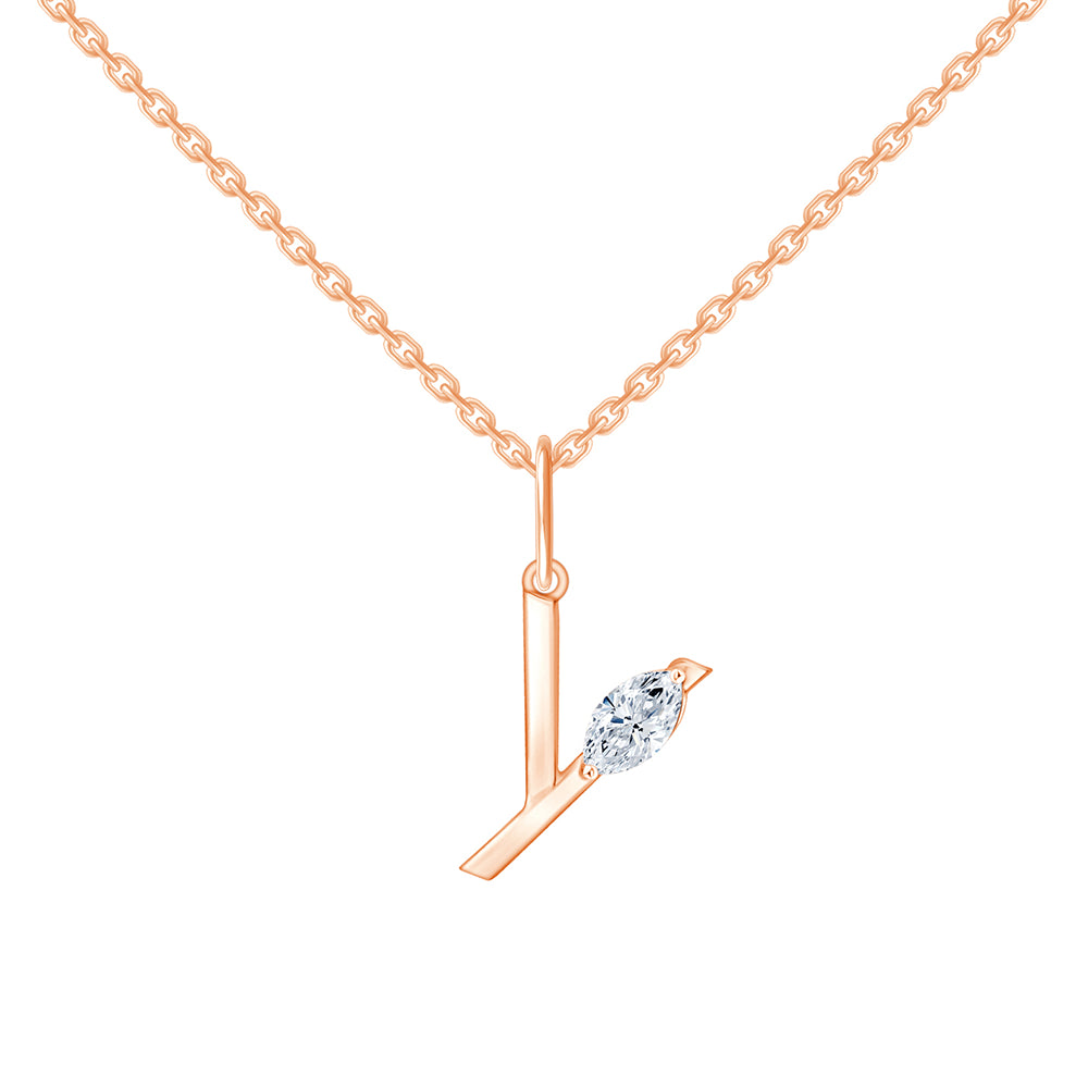 Marquise Cut Initial Y Pendant