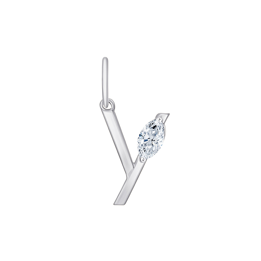Marquise Cut Initial Y Pendant