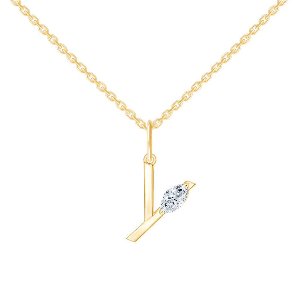 Marquise Cut Initial Y Pendant