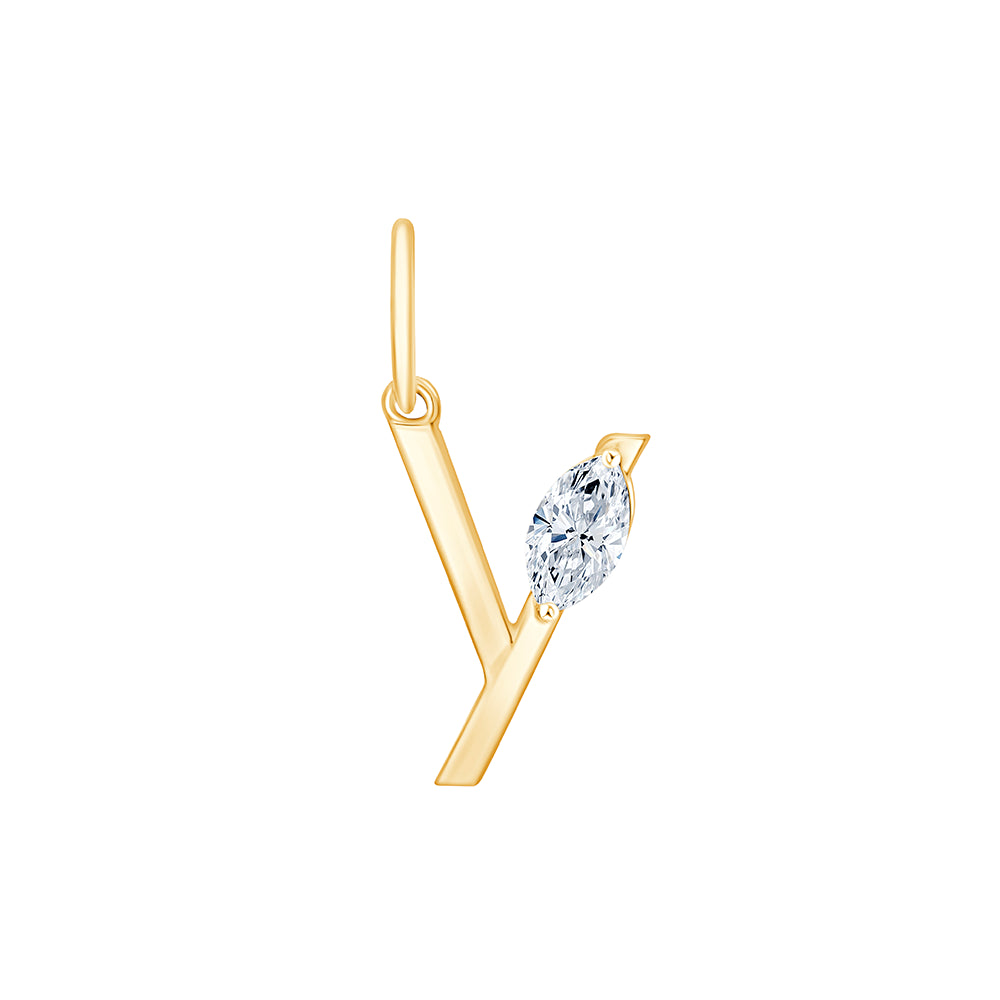 Marquise Cut Initial Y Pendant