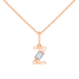 Emerald Cut Initial Z Pendant