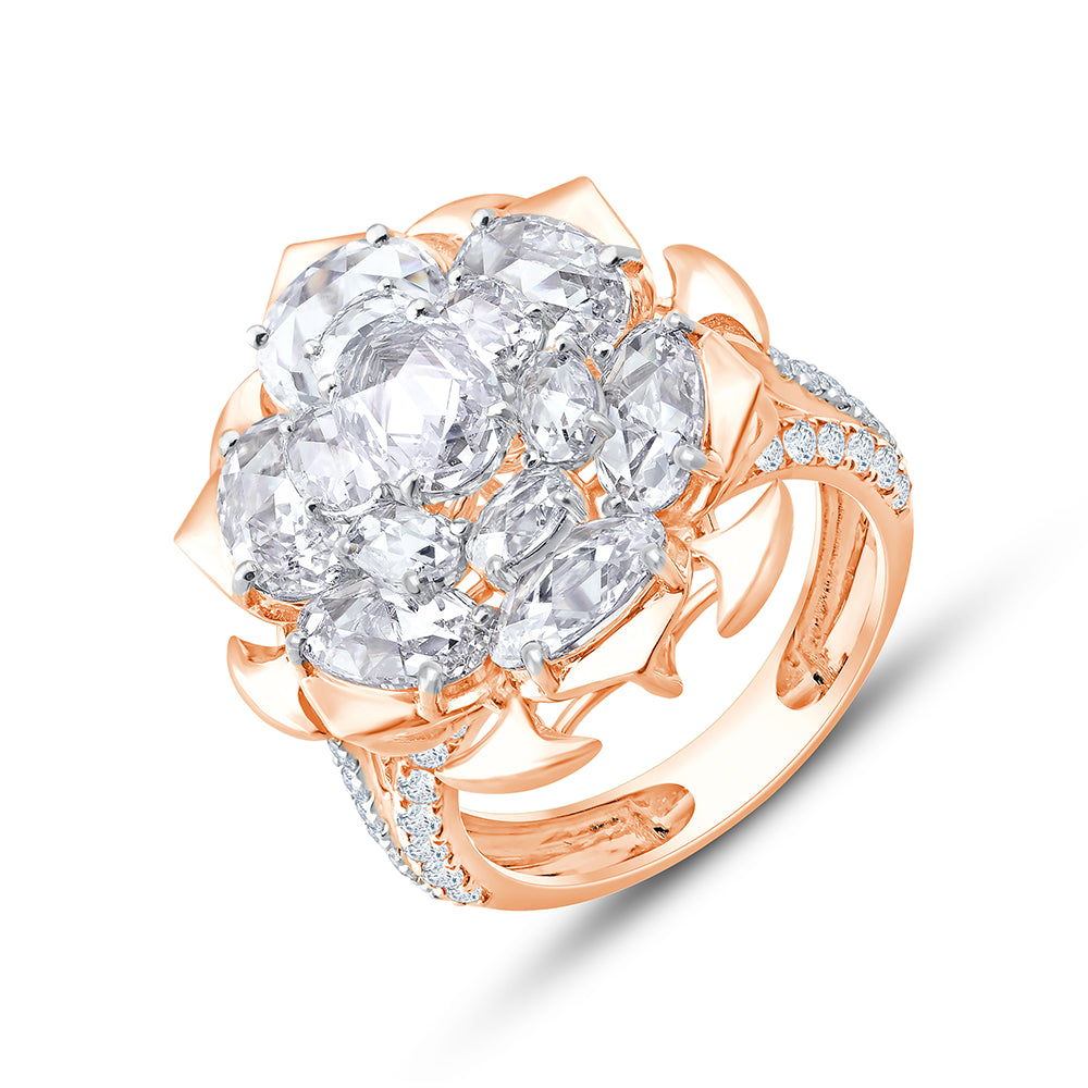 Rose Cut Floral Statement Ring
