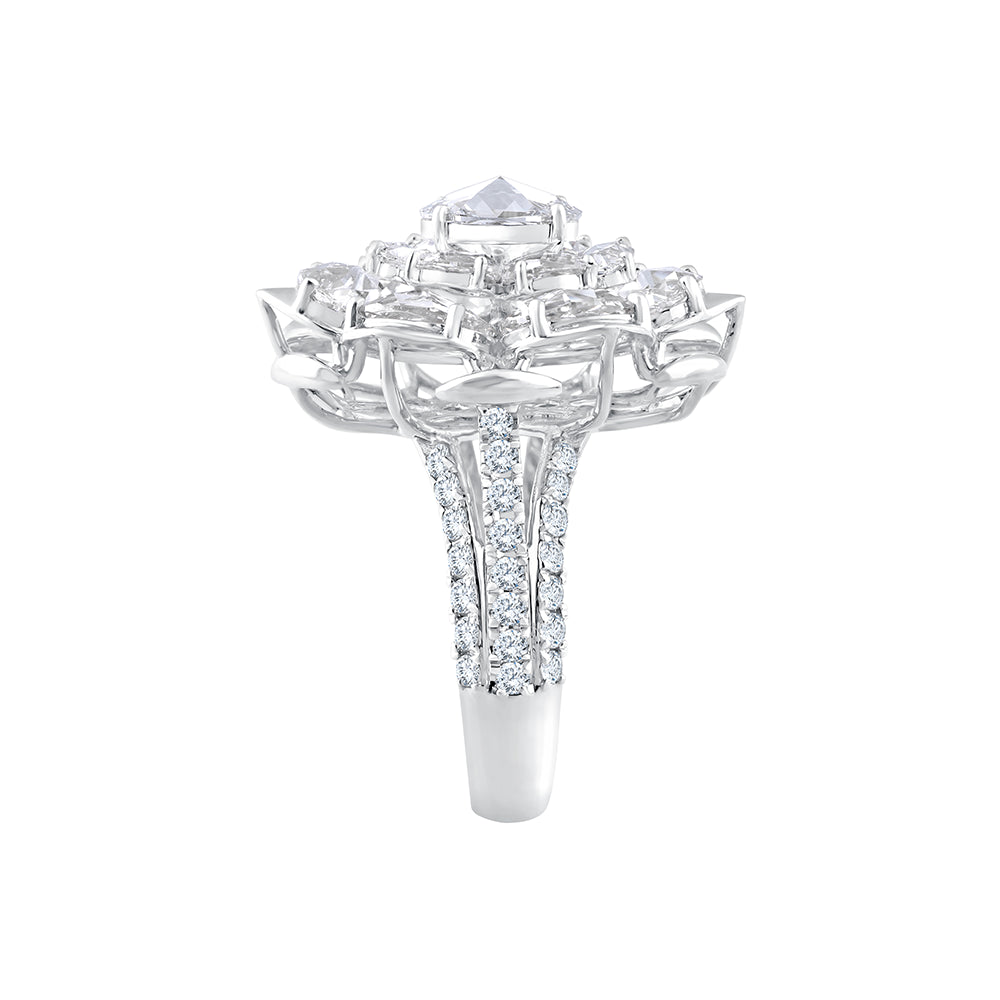 Rose Cut Floral Statement Ring