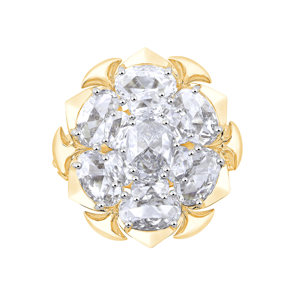 Rose Cut Floral Statement Ring