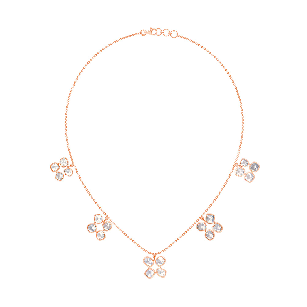 Polki Charm Station Necklace 