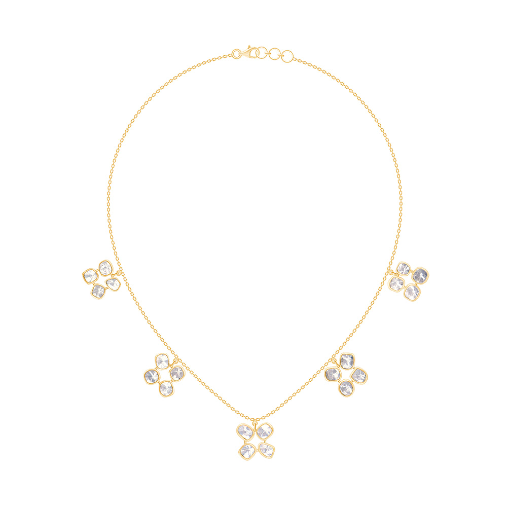 Polki Charm Station Necklace 