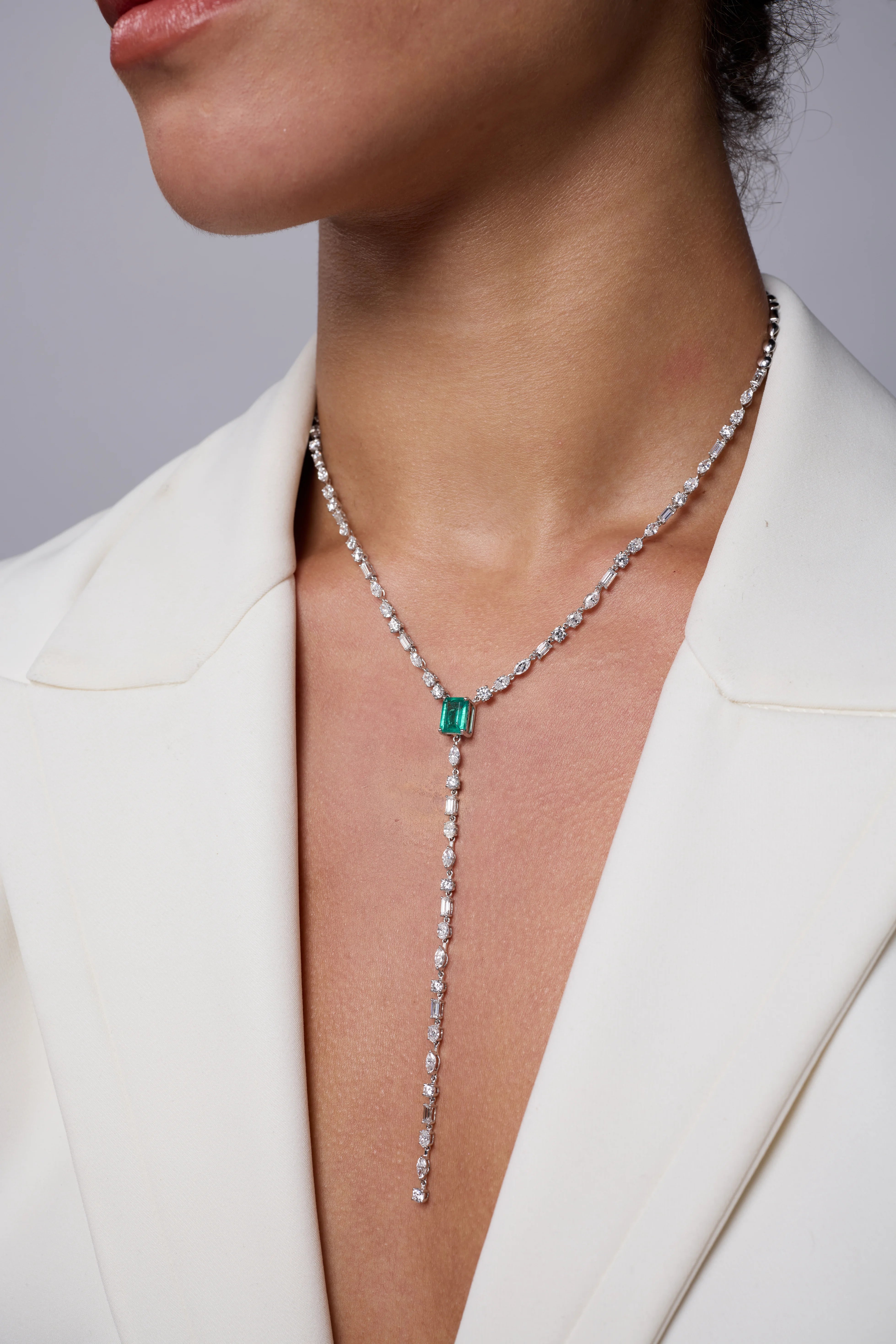 Emerald Cut YDrop Necklace