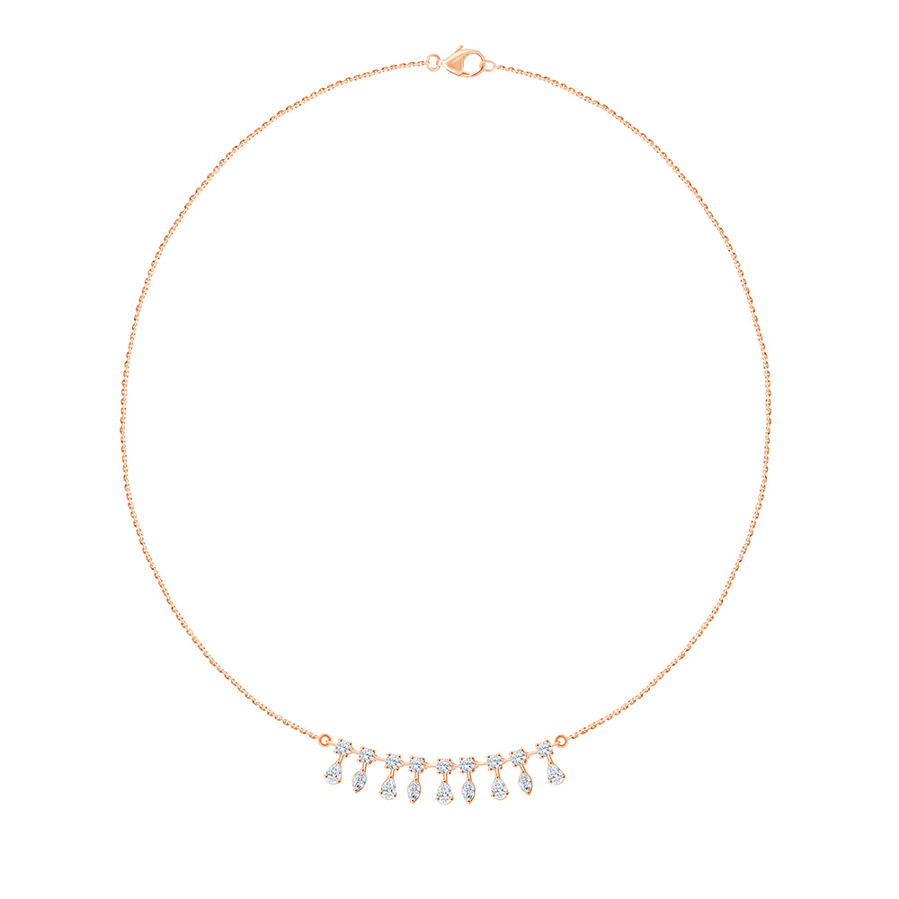 Mixed Cut Fringe Necklace
