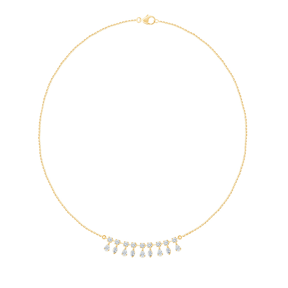 Mixed Cut Fringe Necklace