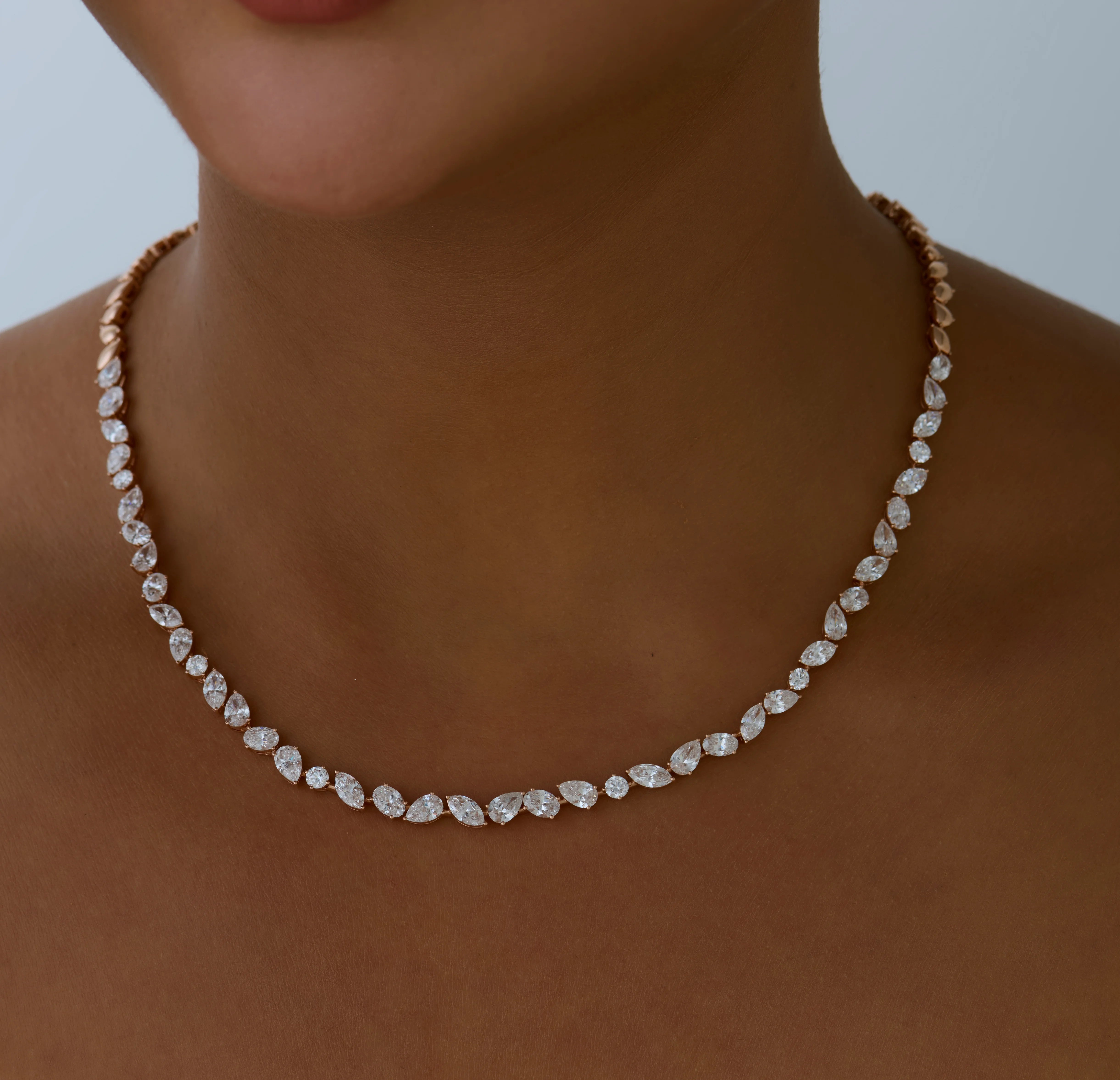 Mixed Cut Line Necklace