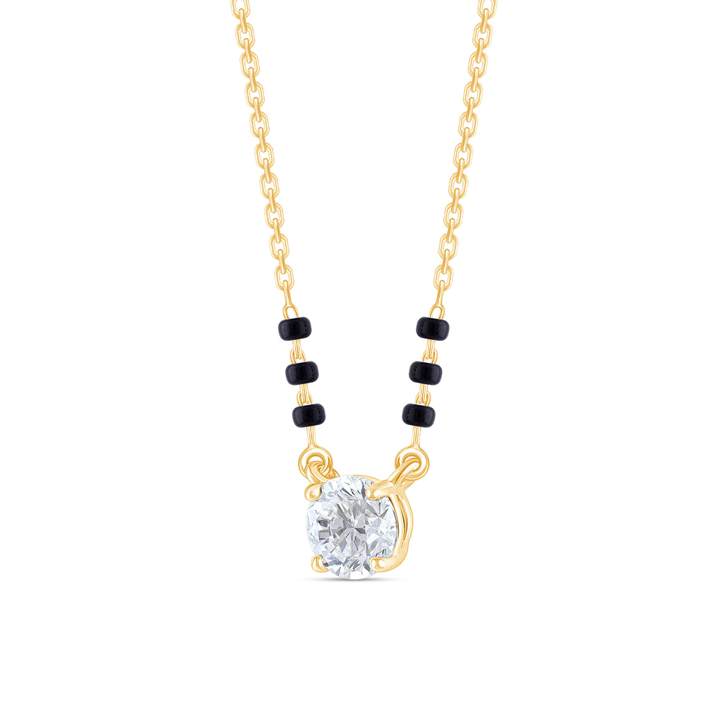 1 Carat Brilliant Cut Solitaire Mangalsutra Pendant
