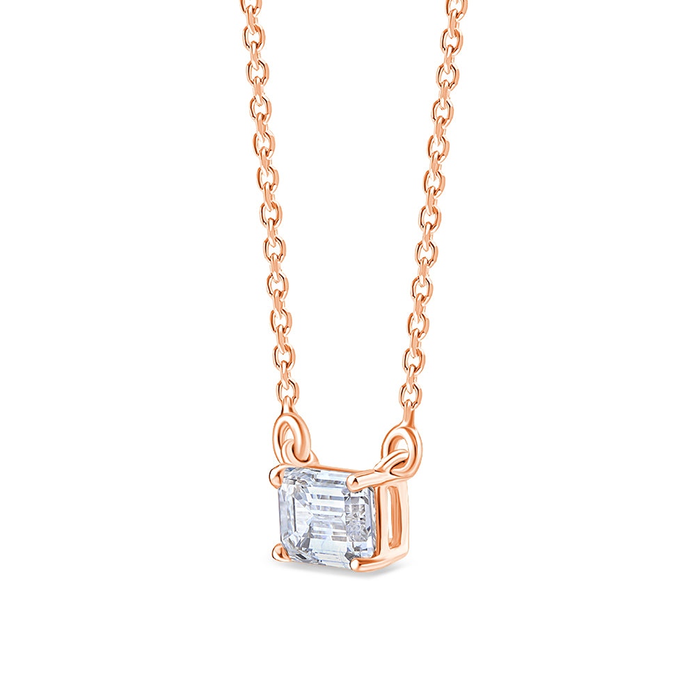 1 Carat Emerald Cut Solitaire Pendant 