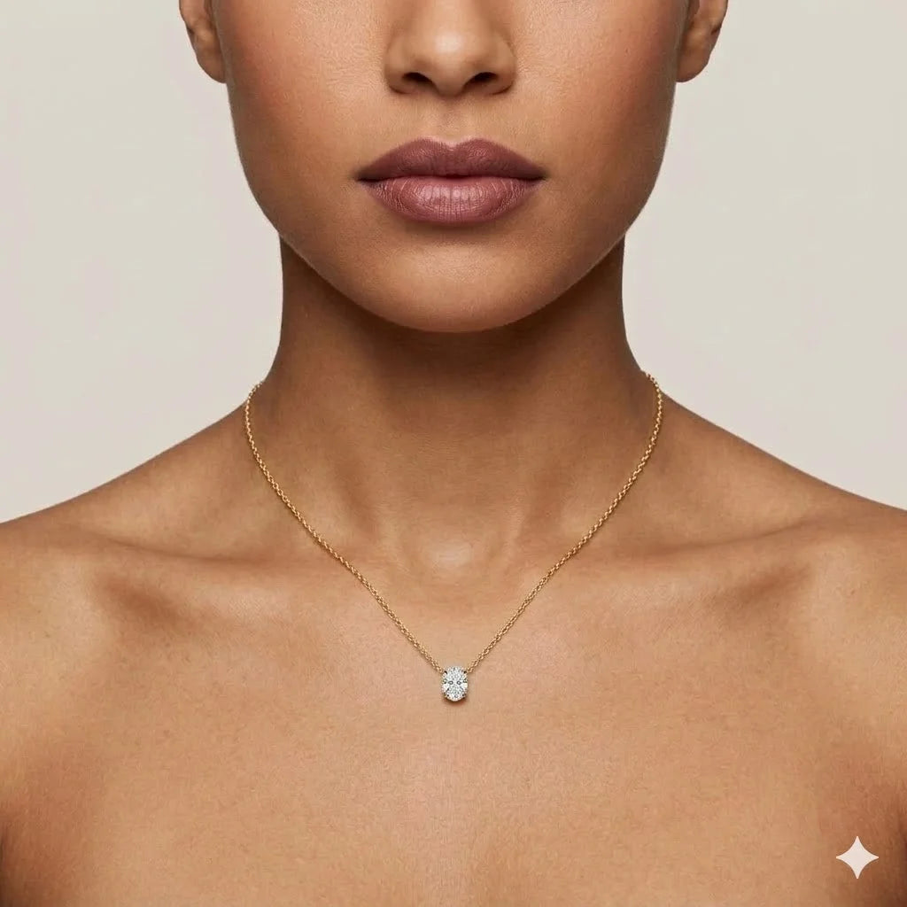 Oval Cut Solitaire Pendant