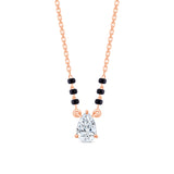1 Carat Pear Cut Solitaire Mangalsutra Pendant